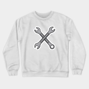 Wrench tool and Metric Spanner Wrench vector illustration. Mechanic working tools equipment objects icon concept. Wrench and Metric Spanner tool in cross sign vector design Crewneck Sweatshirt